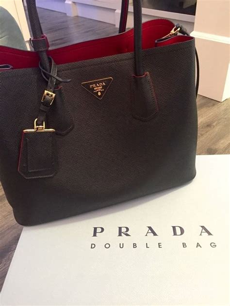 bolsa prada double bag replica|real Prada bag.